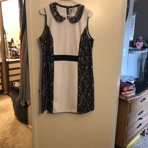 White/ black dress